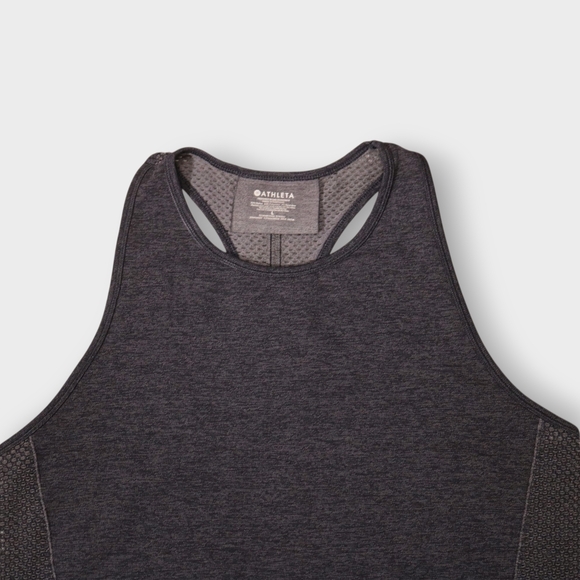 Athleta Seamless Caliber Tank Black Grey Womens Size Large Vented - Picture 4 of 11